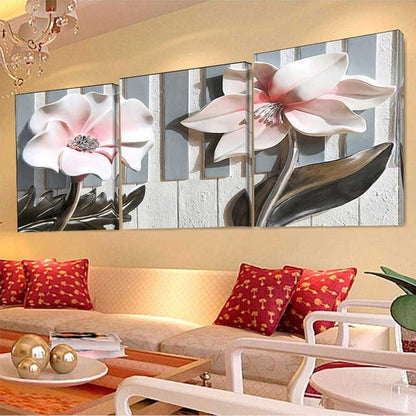 Flowers and Petals 3 Piece Panel Wall Art - living-essentials