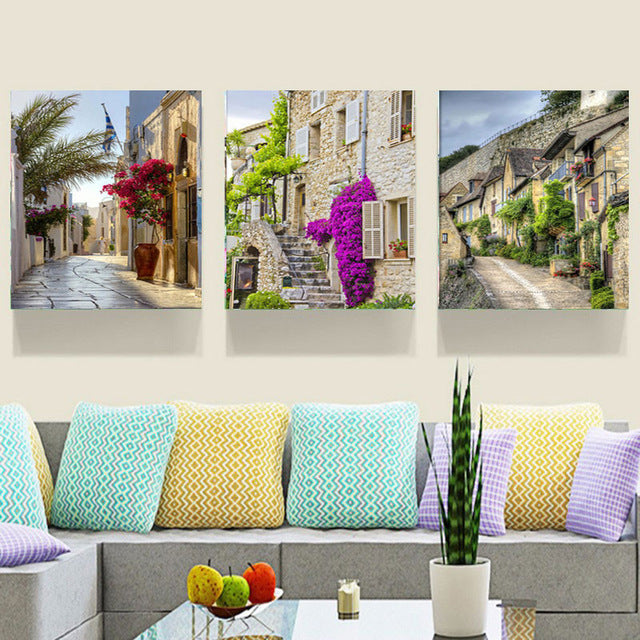 City Street 3 Piece Panel Wall Art - living-essentials