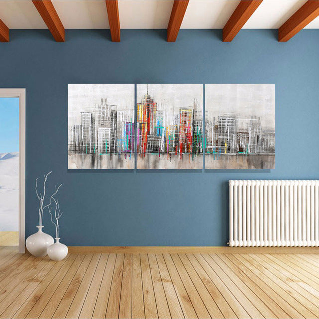 City Street 3 Piece Panel Wall Art - living-essentials