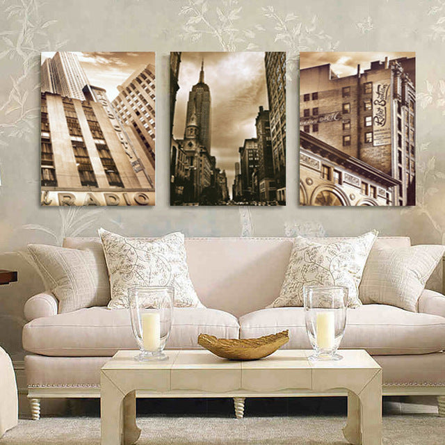 City Street 3 Piece Panel Wall Art - living-essentials