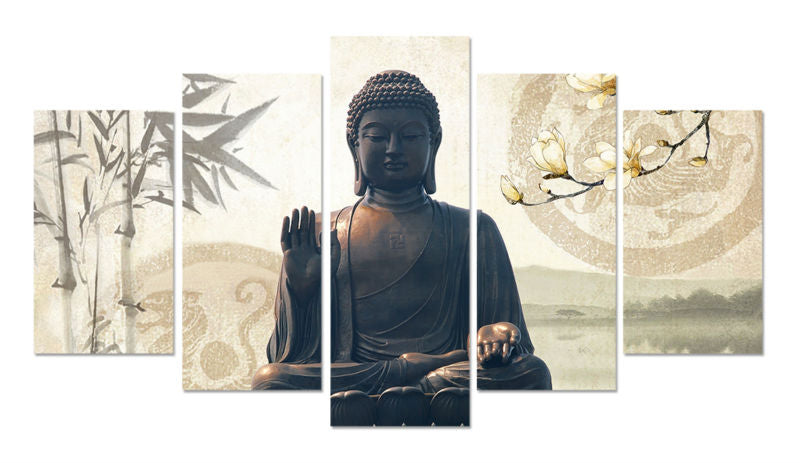 Buddha 5 Piece Panel Wall Art - living-essentials