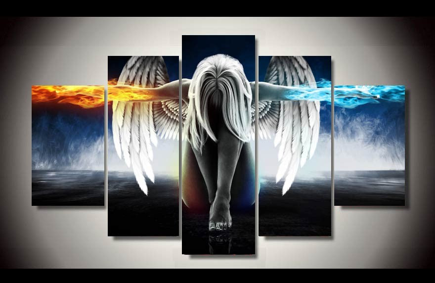 Angel 5 Piece Panel Wall Art - living-essentials