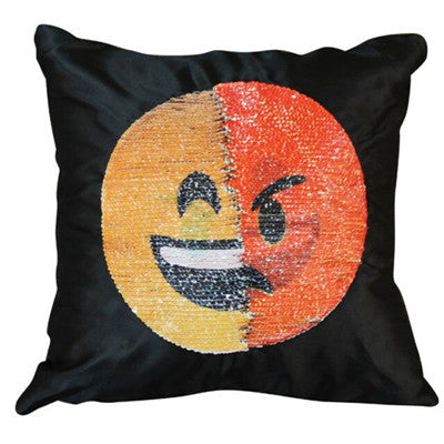 Kissing Face Reversible Sequin Emoji Pillow - living-essentials