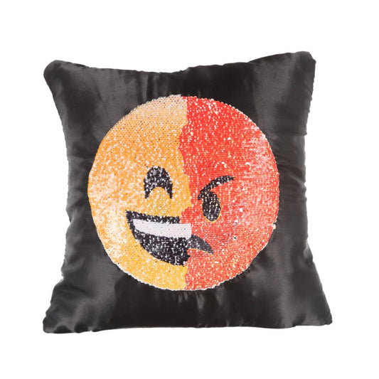 Fun Face Emoji Sequin Pillow - living-essentials