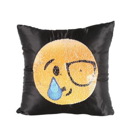 Fun Face Emoji Sequin Pillow - living-essentials