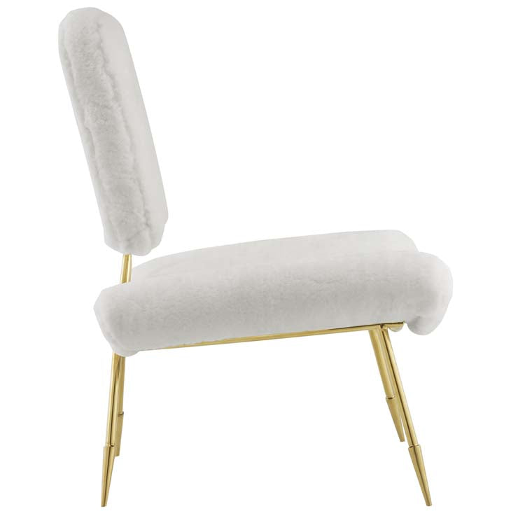 Pittman Upholstered Sheepskin Fur Lounge Chair - living-essentials