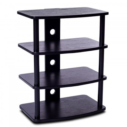 PLATEAU SF-4A BB Wood and Metal Audio Stand, Black Oak finish - living-essentials