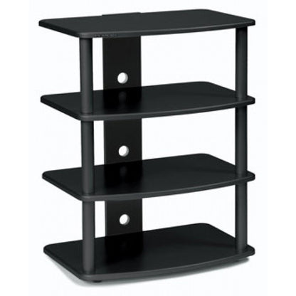 PLATEAU SF-4A BB Wood and Metal Audio Stand, Black Oak finish - living-essentials