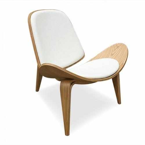 Hans J. Wegner Style Aniline Shell Chair - living-essentials