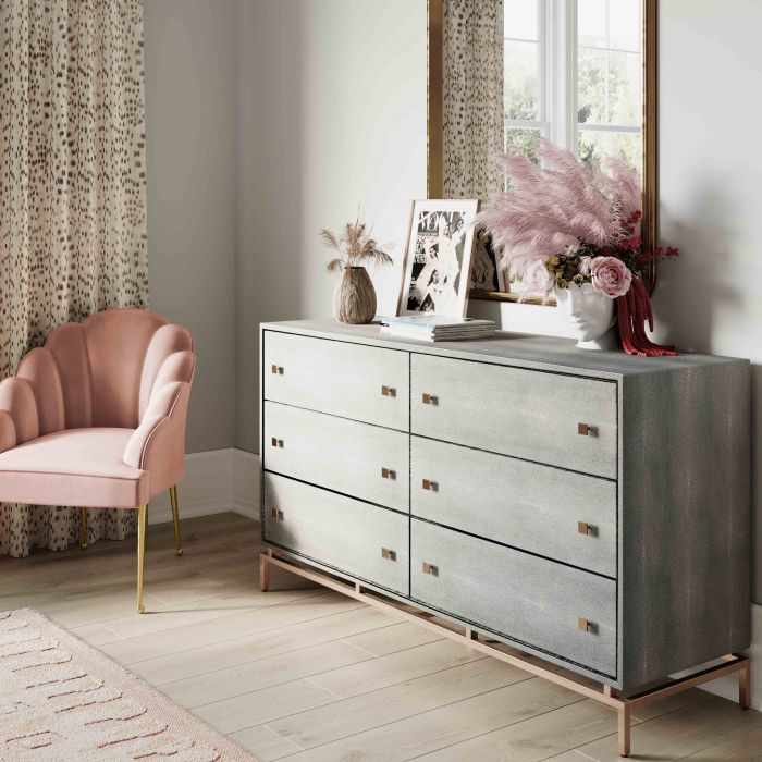 Leonie Shagreen 6 Drawer Dresser