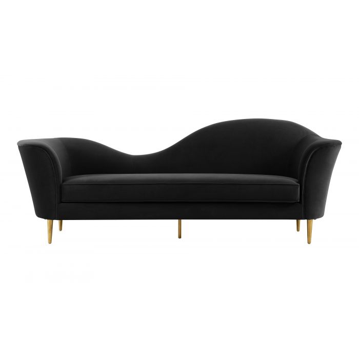 Zhuri Black Velvet Sofa