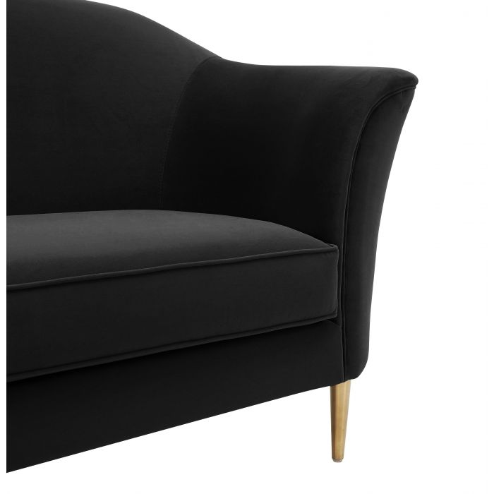 Zhuri Black Velvet Sofa