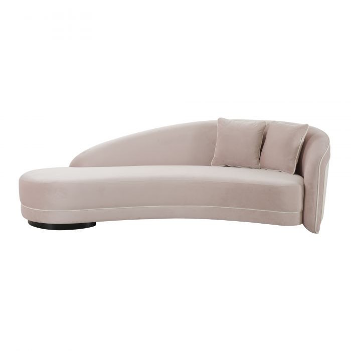 Melani Blush and Cream Velvet Sofa