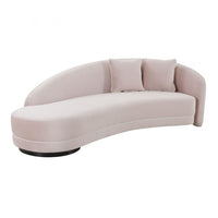 Melani Blush and Cream Velvet Sofa