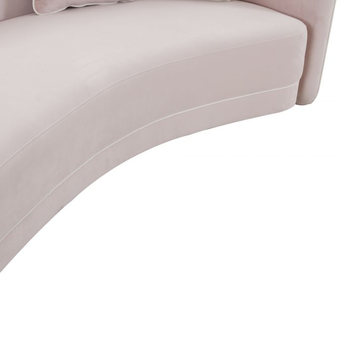 Melani Blush and Cream Velvet Sofa