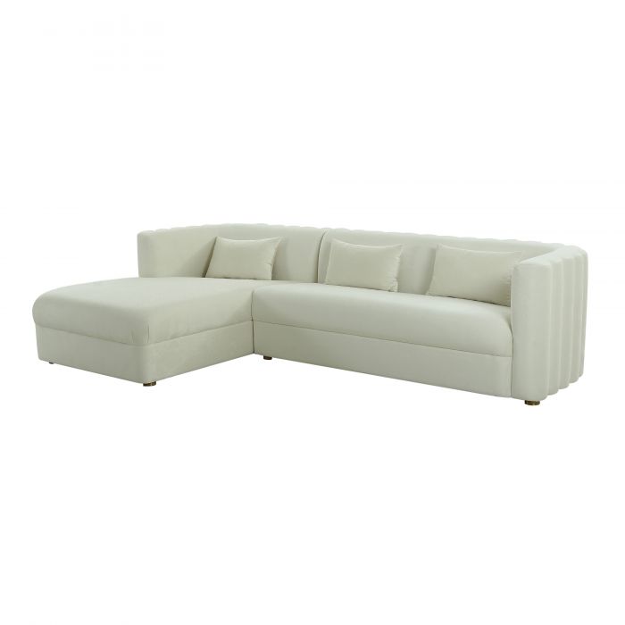 Violette Cream Velvet Sectional - LAF