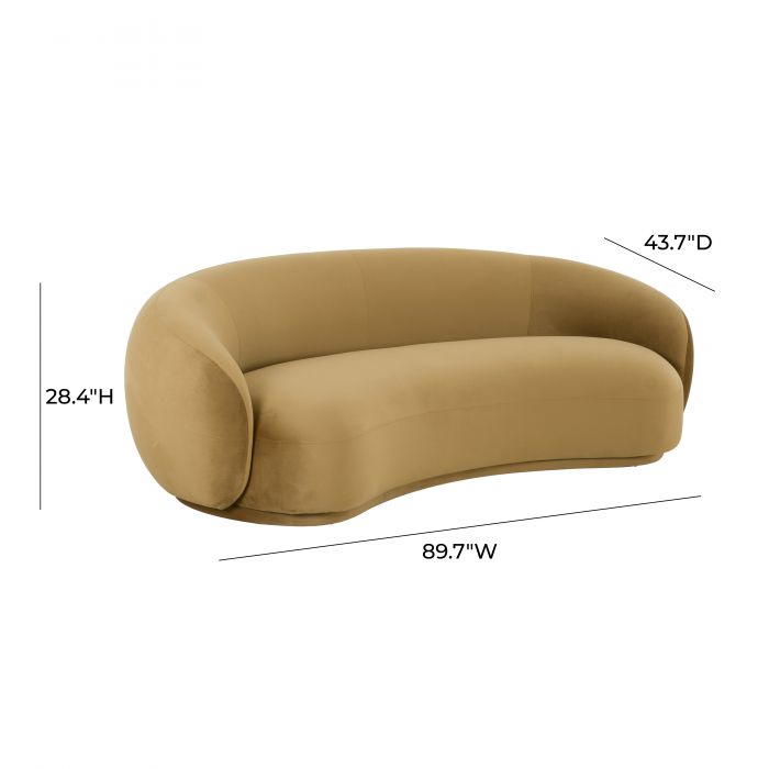 Kadence Cognac Velvet Sofa