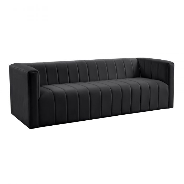 Nora Black Velvet Sofa