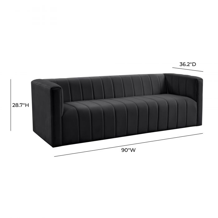 Nora Black Velvet Sofa