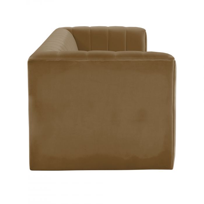 Nora Cognac Velvet Sofa