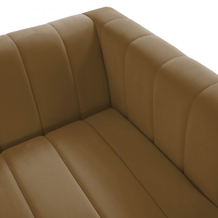 Nora Cognac Velvet Sofa