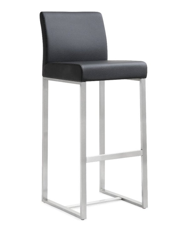 Deangelo Black Stainless Steel Barstool (Set of 2) - living-essentials