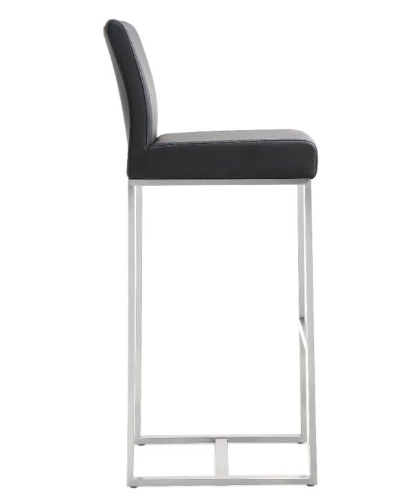 Deangelo Black Stainless Steel Barstool (Set of 2) - living-essentials