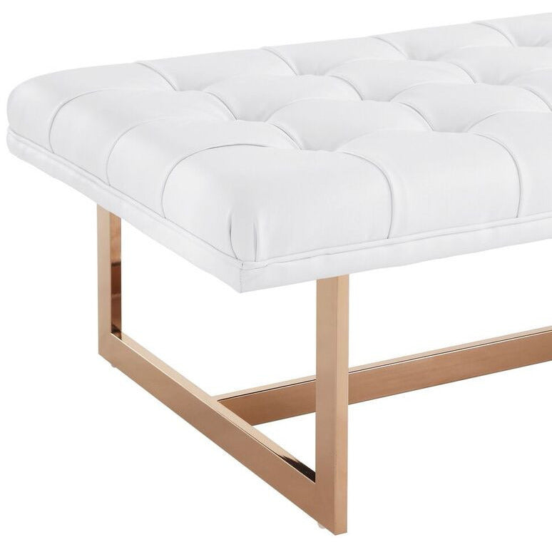 Oslo Contemporary Leather Bench - living-essentials