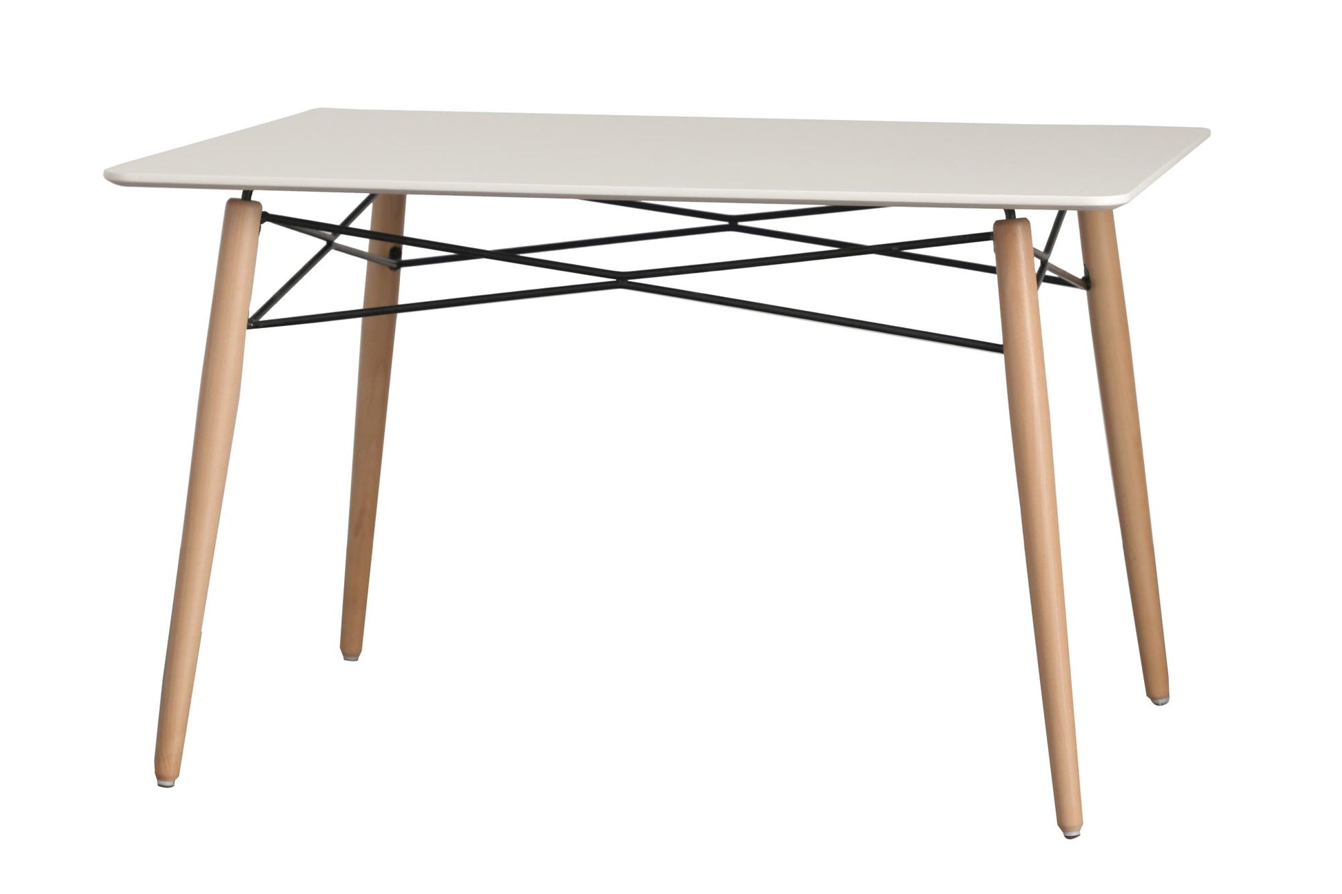 Eiffel White Wood Top Dining Table - living-essentials