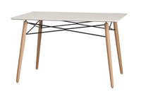 Eiffel White Wood Top Dining Table - living-essentials