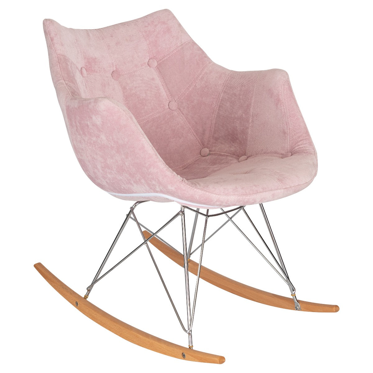 Lewie Velvet Eiffel Base Rocking Chair