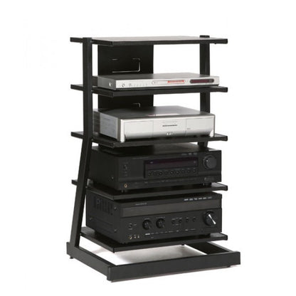 PLATEAU Z-5A B Metal and Wood Audio Stand, Black Oak finish - living-essentials